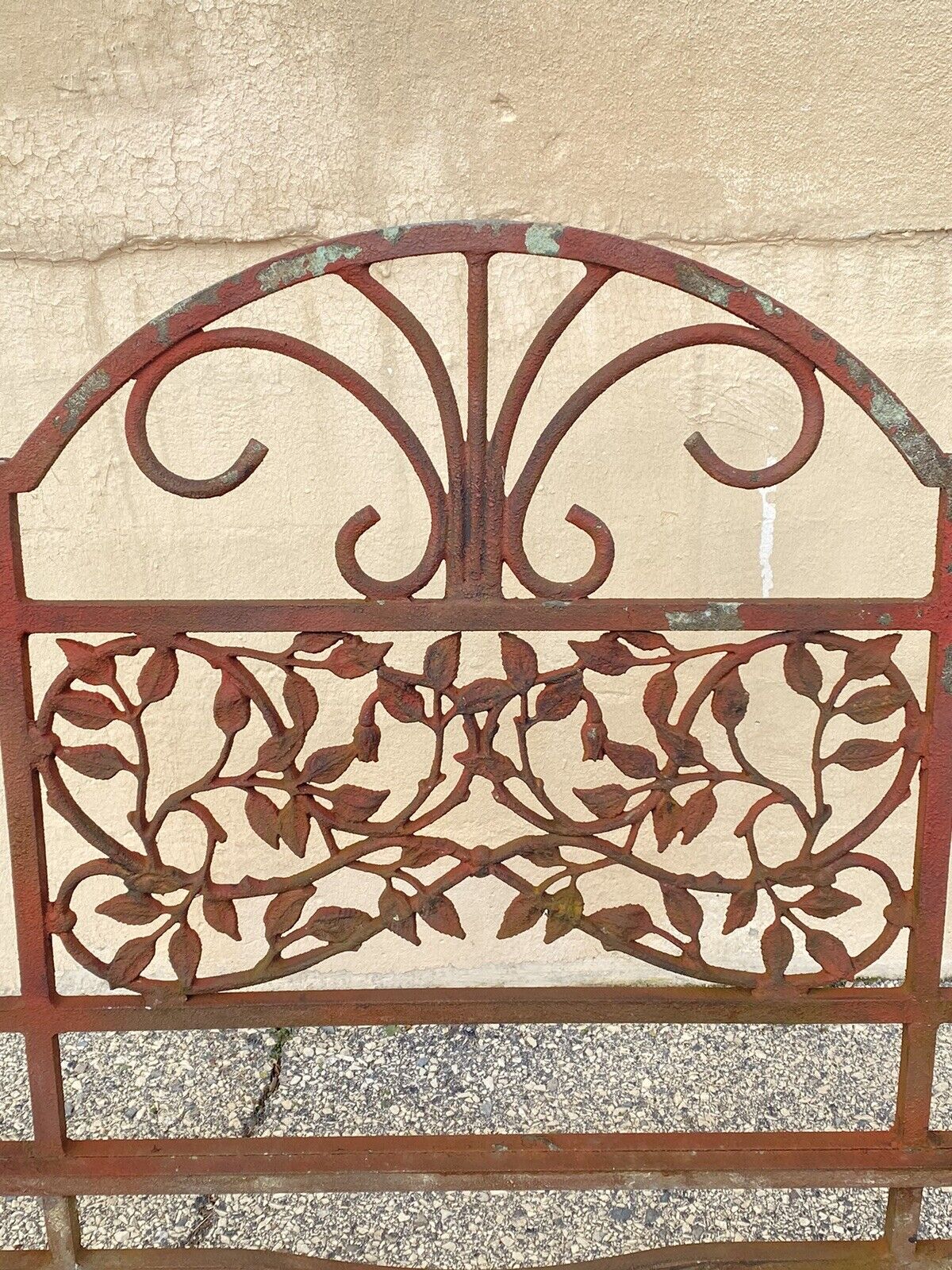 Vintage French Art Nouveau Style Leafy Vine Cast Aluminum Garden Patio Bench