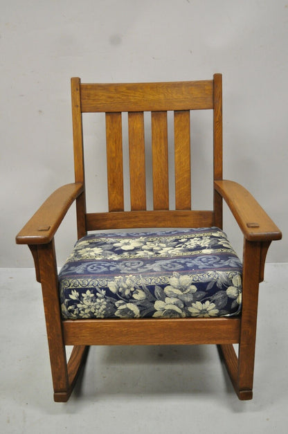 J.M. Young & Sons Antique Mission Oak Arts & Crafts Rocker Rocking Chair