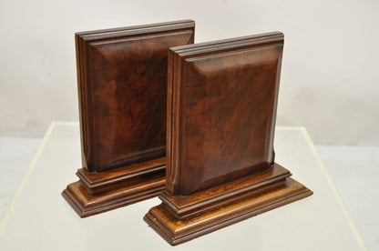 Antique English Edwardian Mahogany Desk Accessory Bookends - a Pair