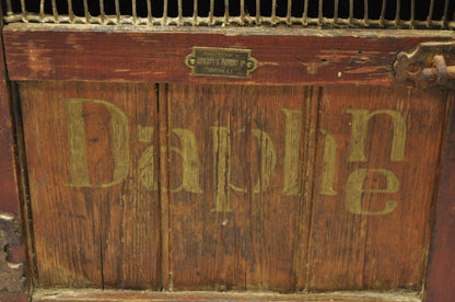 Antique Spratt's Patent London Wooden Victorian Pet Carrier Cage Crate "Daphne"
