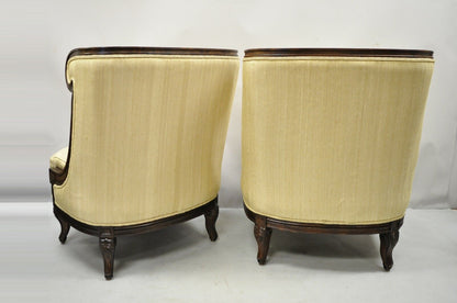 Alexander & Mary John Richard Oversize Barrel Back Lounge Club Chairs - a Pair
