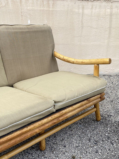 Vintage Ficks Reed Bamboo Rattan Tiki Sofa Set with Lounge Chairs - 3 Pc Set