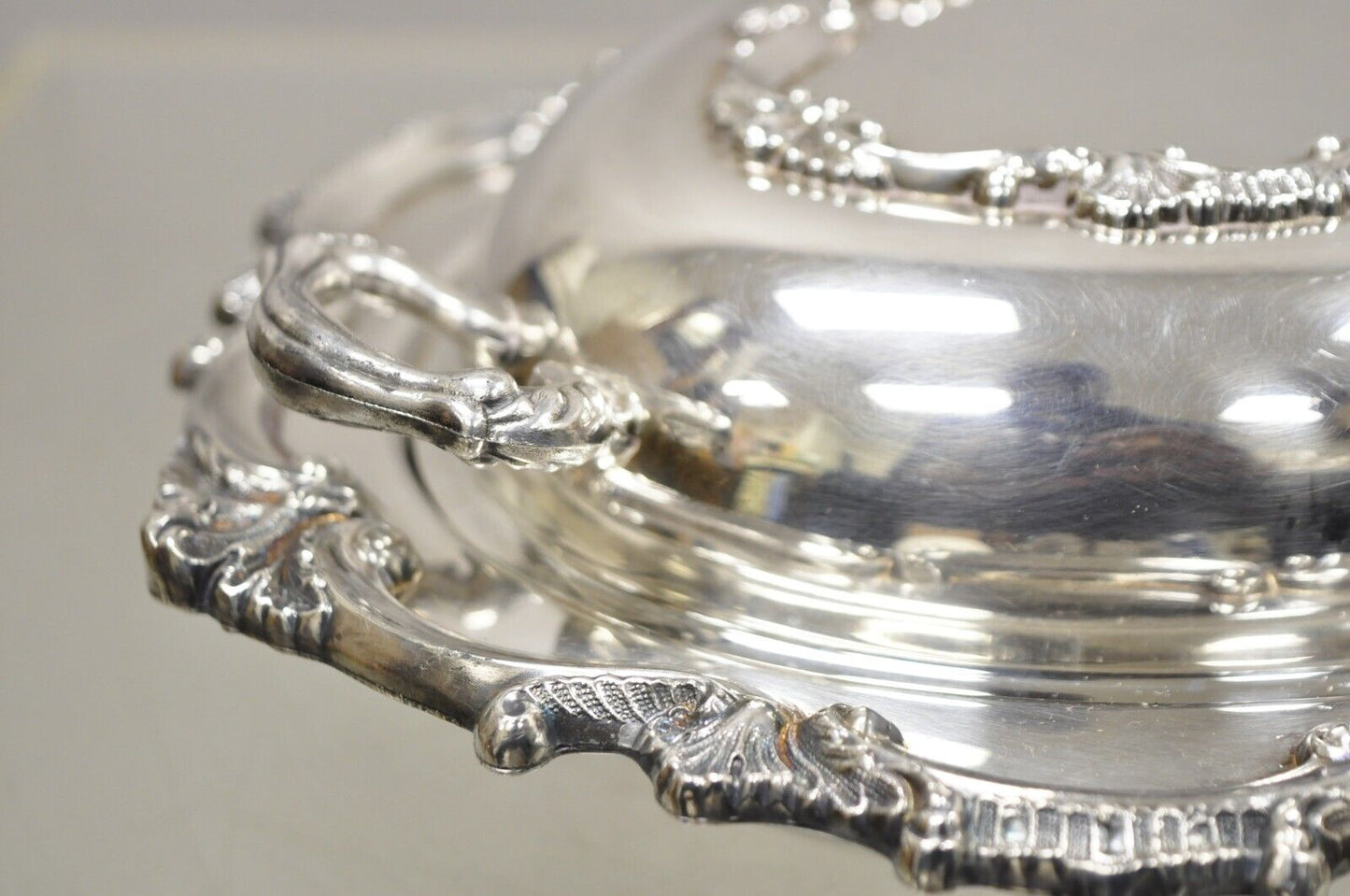 Victorian Style Silver Plated Lidded Ornate Serving Dish Bristol Silver by Poole