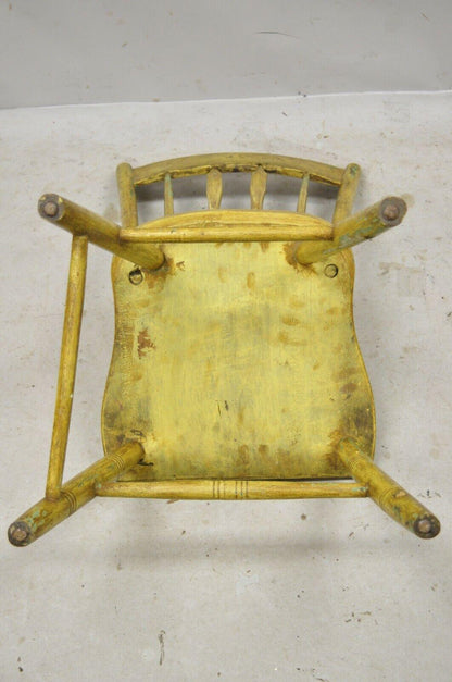 Frederick Loeser & Co Yellow American Primitive Hitchcock Painted Side Chair (B)