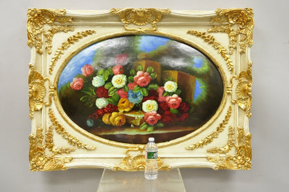 Vintage Italian Rococo Flower Still Life Wall Art Painting by Mirtex Trading
