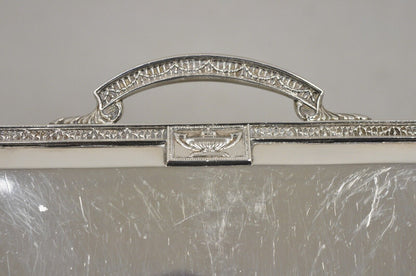 Antique LBS Co English Edwardian Silver Plated Square Platter Tray "C" Monogram
