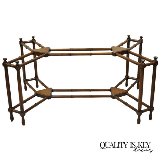 Kittinger Buffalo Faux Bamboo Chinese Chippendale Mahogany Coffee Table Base