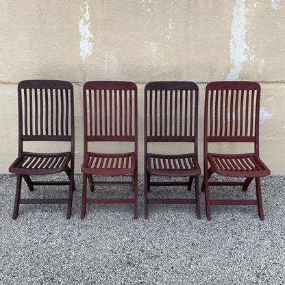 Outdoor Classics Distinctive Teak Wood Folding Chairs - Set of 4