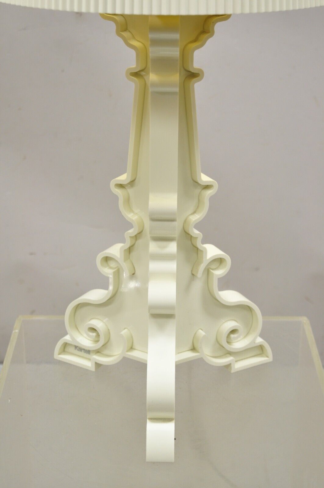 Kartell Ferruccio Laviani Bourgie White Baroque Table Lamp with Shade