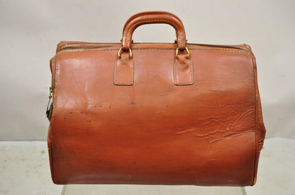 Vintage Crest Brown Leather Doctors Bag Carry on Luggage Suitcase