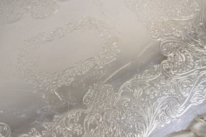 Vintage Sheridan Victorian Silver Plated Large Twin Handle Serving Platter Tray