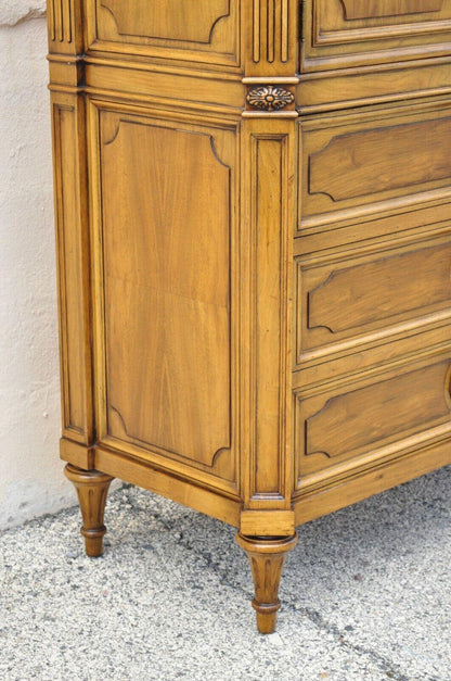 Karges French Regency Style Neoclassical Walnut Tall Chest Dresser Cabinet