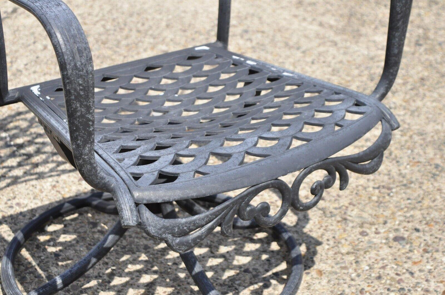 Mediterranean Style Aluminum Swivel and Tilt Black Tuscan Garden Patio Chairs