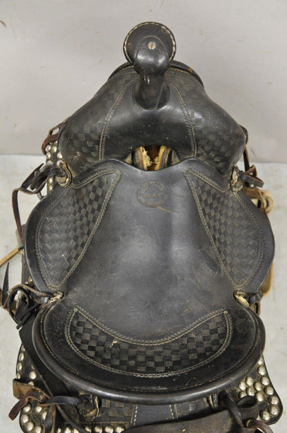 Chattanooga Saddlery Co Tex-West Brown Leather Studded Horse Show Saddle 12"