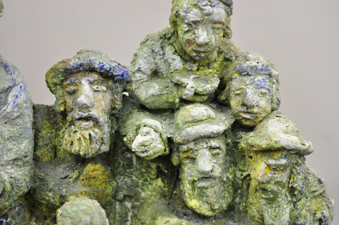 "Tashlich" by Samuel M Segal Judaism Vintage Brutalist Green Plaster Sculpture