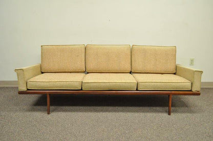 Mel Smilow Smilow Thielle Mid Century Danish Modern Teak Wood Frame Sofa Couch