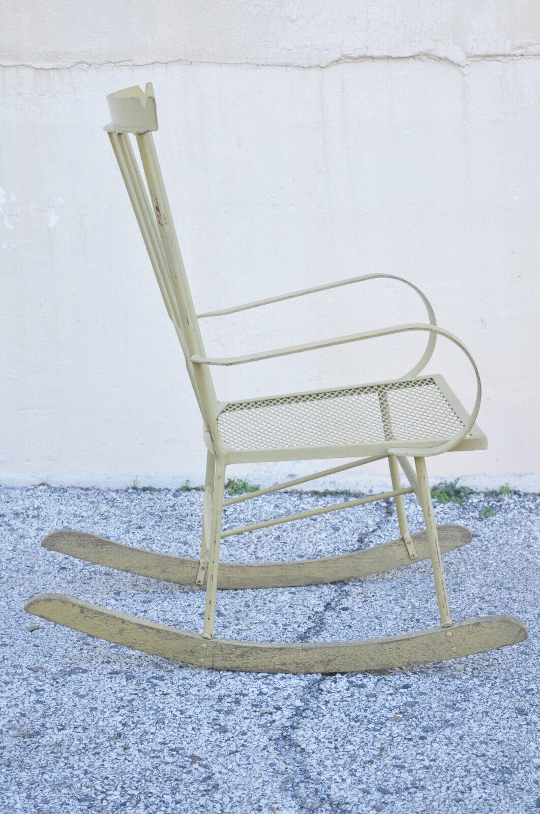 Mid Century Modern Wrought Iron Rocking Chair after Salterini and Arthur Umanoff