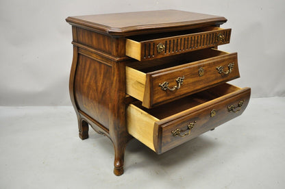 Drexel Grand Villa 3 Drawer Oak Bombe Commode Chest Nightstand Dresser