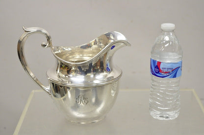 Antique GM Co. Silver Plated Victorian Water Pitcher with Monogram