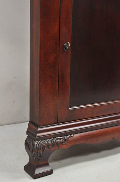 Vintage Georgian Style Mahogany Corner Cabinet China Cabinet with Glass Door