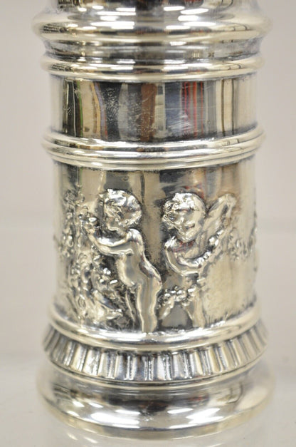 Antique English Victorian Silver Plated Figural Cherubs Shaker Caster