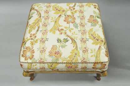 Nancy Corzine French Provincial Louis XV Style Bergere Lounge Chair and Ottoman