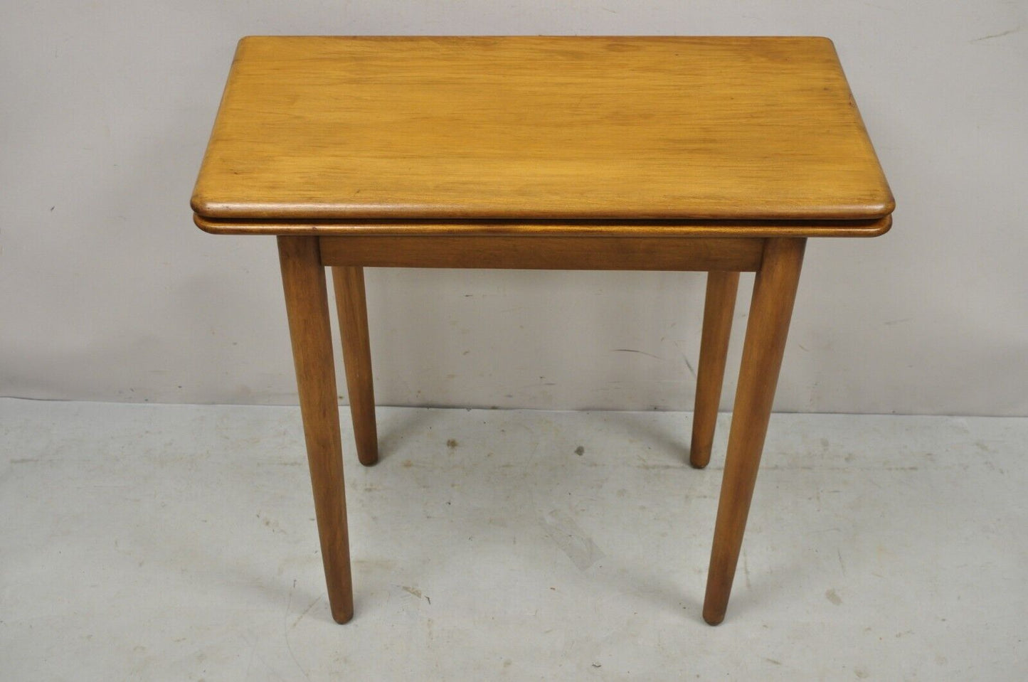Vintage Mid Century Maple Wood Expanding Folding Game Table