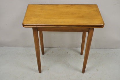 Vintage Mid Century Maple Wood Expanding Folding Game Table