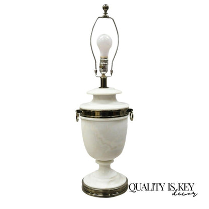 Ralph Lauren Neoclassical Solid Marble Urn Form Gunmetal Table Lamp