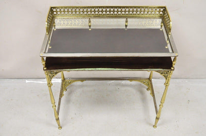 Antique French Renaissance Revival Oscar Bach Style Bronze & Iron Vanity Table