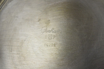 Gorham YC781 Azure Blue Enamel Silver Plated Round  Modern Serving Bowl