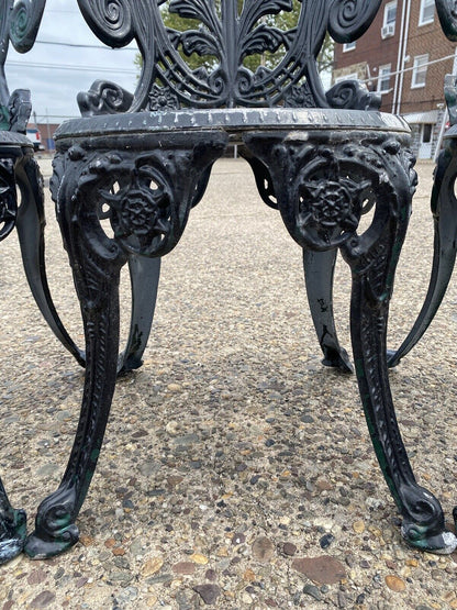 Cast Aluminum Victorian Style Garden Patio Bistro Side Chairs - Set of 3