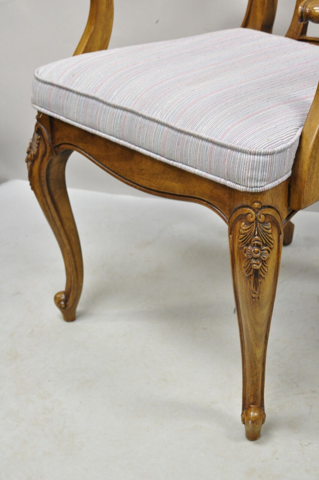 Vintage Italian Baroque Style Carved Wood Dining Chairs - Set of 6