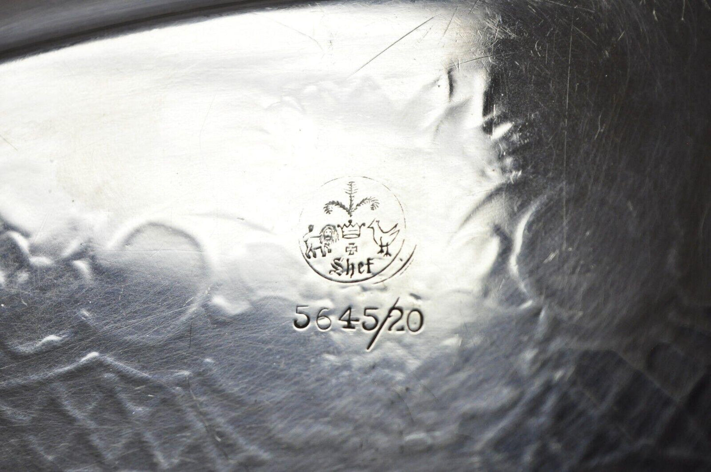 Vintage English Sheffield Silver Plated Oval Maple Leaf Serving Platter Tray