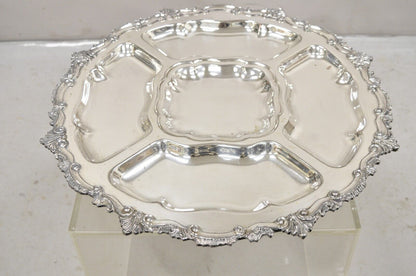 Vtg Victorian Style Silver Plated English Revolving Vegetable Serving Platter