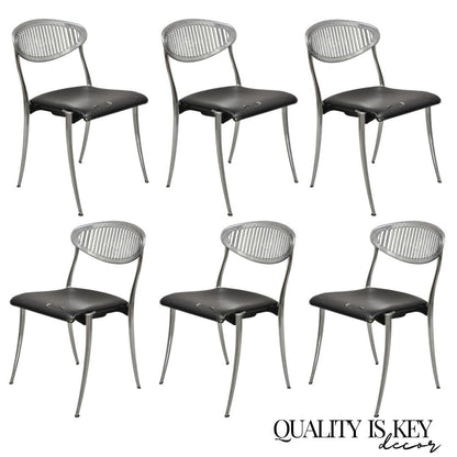 Coro Luigi Origlia Italian Modern Sculpted Aluminum Dining Chairs - Set of 6