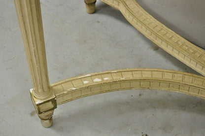 Vintage French Louis XVI Italian Pink Marble Top Demilune Console Hall Table