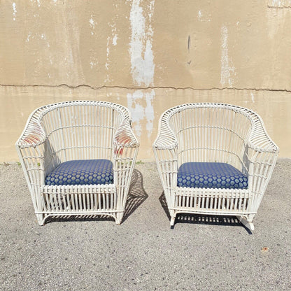 Antique Victorian Wicker Rattan Bentwood Sculptural Sunroom Sofa Set with Chairs