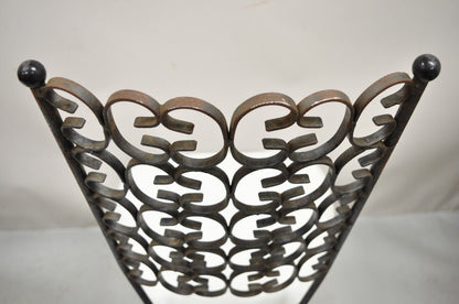 Vintage Salterini Umanoff Style Iron Scroll Dining Side Chairs - a Pair