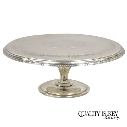 Pairpoint Antique Edwardian Silver Plated Pedestal Base Cake Stand Platter Plate