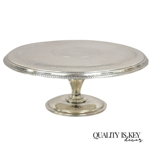 Pairpoint Antique Edwardian Silver Plated Pedestal Base Cake Stand Platter Plate