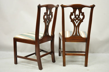 Henkel Harris Solid Mahogany Georgian Chippendale Style Dining Chairs - Set of 6