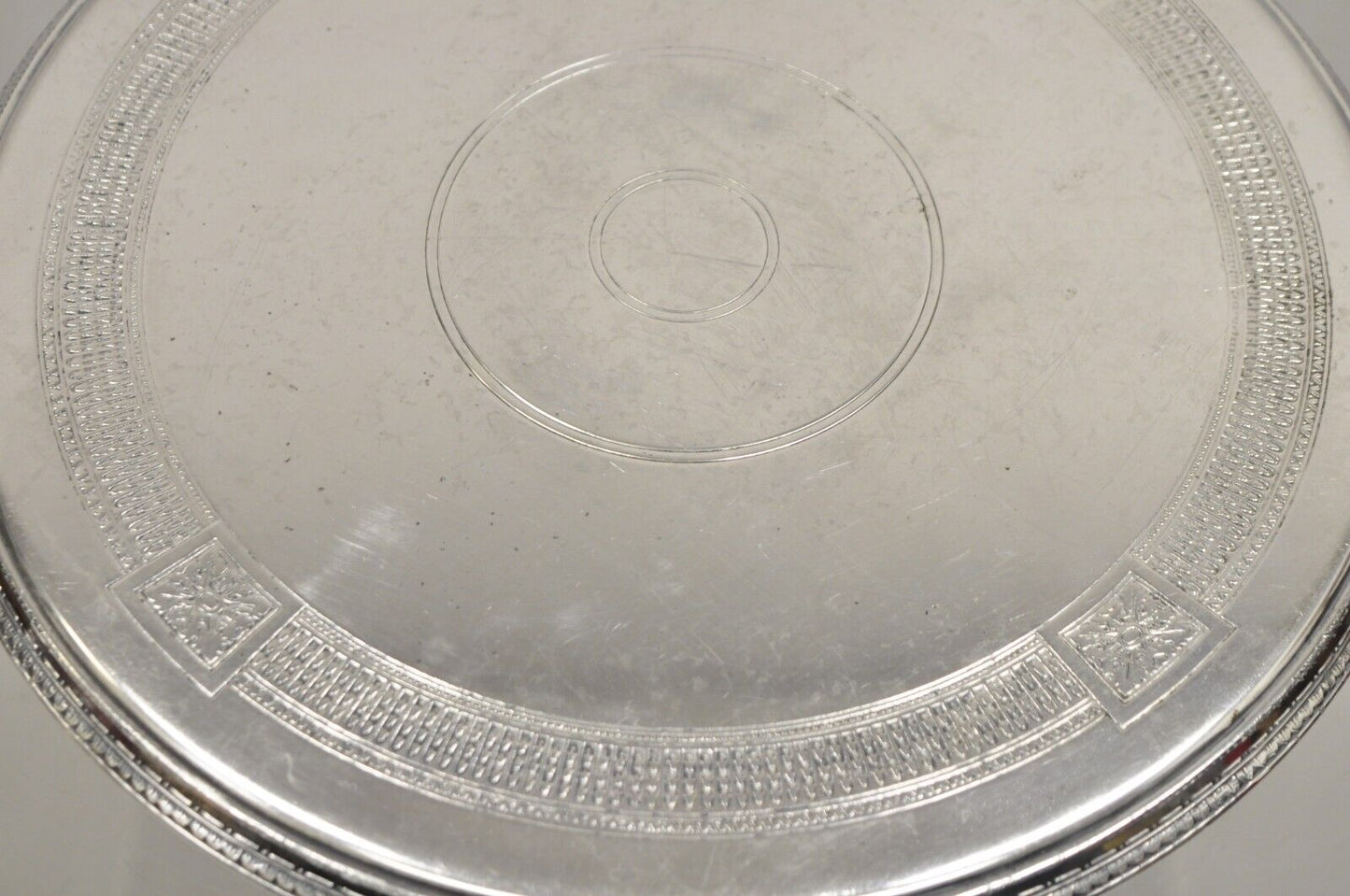 Pairpoint Antique Edwardian Silver Plated Pedestal Base Cake Stand Platter Plate