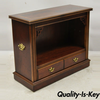 Lane Small Chinese Chippendale Banded Top Small 1 Drawer Console Hall Side Table