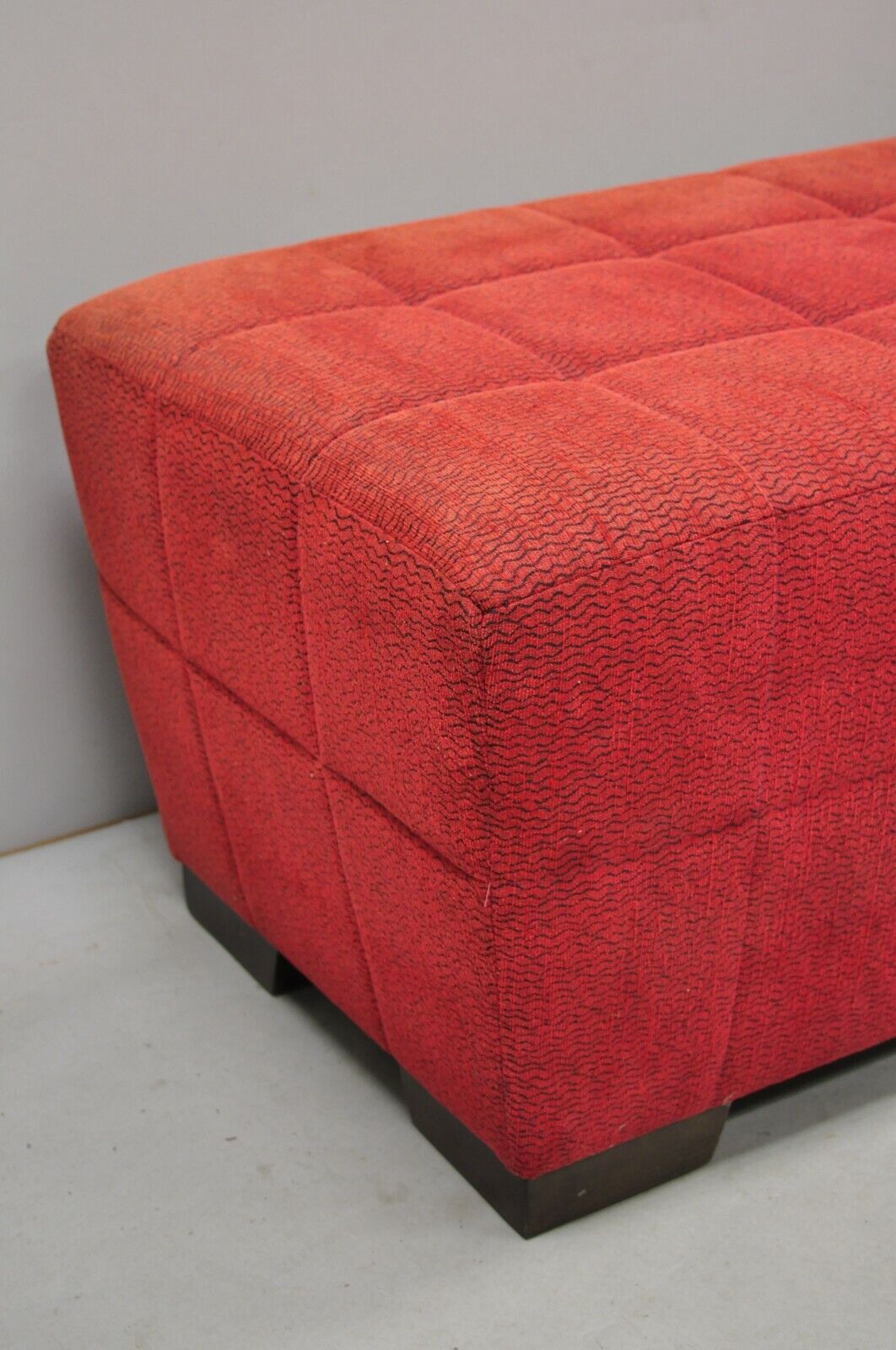 Directional Red Upholstered 56" Large Modern Charles Bench Seat Ottoman