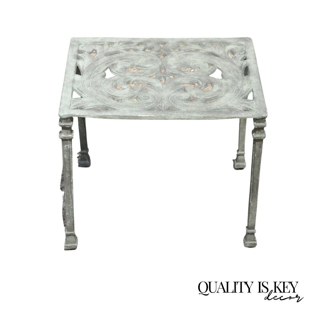 Landgrave Cast Classics Aluminum Leafy Scroll Green Garden Patio Side Table