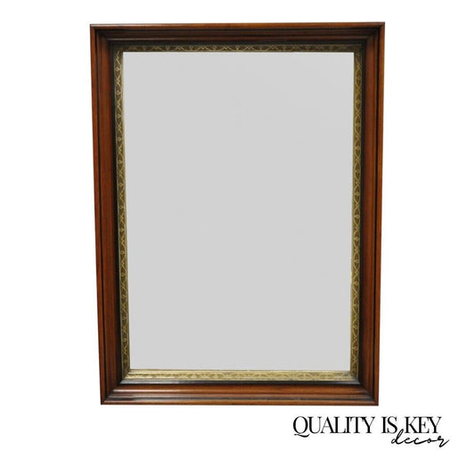 Antique Victorian Aesthetic Mahogany Deep Frame Shadow Box Wall Mirror 31 x 23