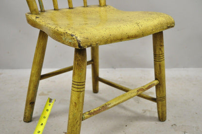 Frederick Loeser & Co Yellow American Primitive Hitchcock Painted Side Chair (B)