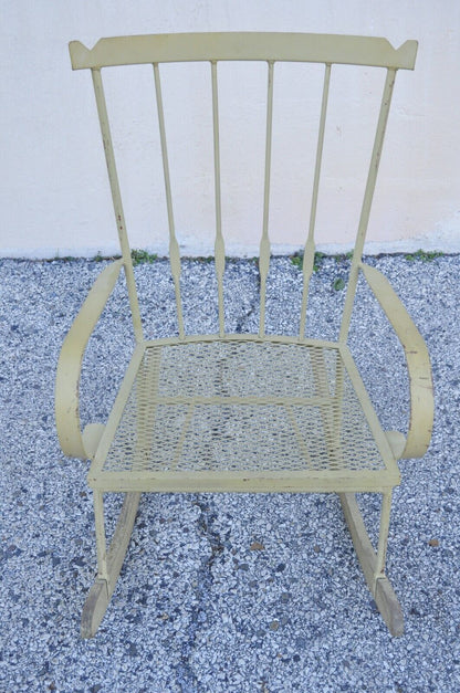 Mid Century Modern Wrought Iron Rocking Chair after Salterini and Arthur Umanoff