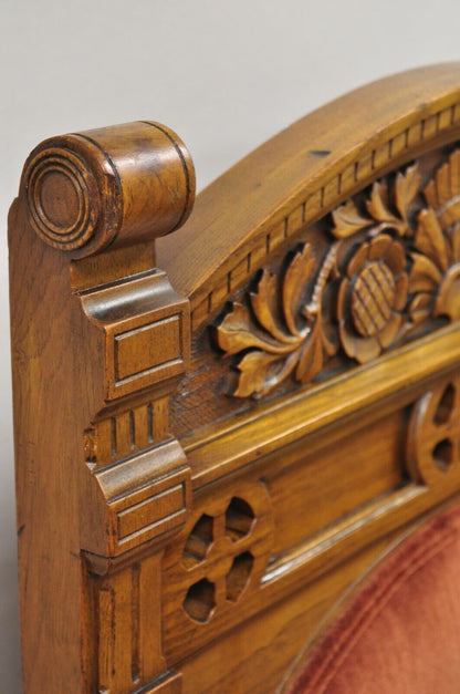 Large Antique Eastlake Victorian Oak Wood Revival Altar Throne Pulpit Arm Chair